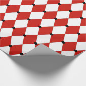 Black Dot Red und White Harlequin Geschenkpapier (Ecke)