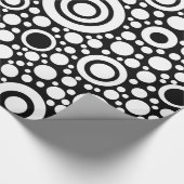 Black Dots & Circles Grid + Ihr Backgr. Geschenkpapier (Ecke)