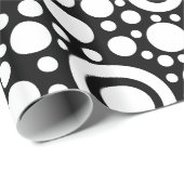 Black Dots & Circles Grid + Ihr Backgr. Geschenkpapier (Rolleneckpunkt)
