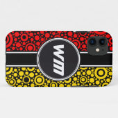 Black Dots & Circles Grid + Ihr Backgr. & Text Case-Mate iPhone Hülle (Rückseite (Horizontal))