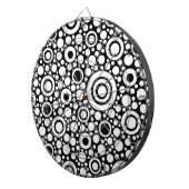 Black Dots & Circles Grid + Ihr Backgr. & Text Dartscheibe (Vorderseite rechts)