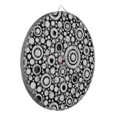 Black Dots & Circles Grid + Ihr Backgr. & Text Dartscheibe (Vorderseite Links)