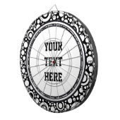 Black Dots & Circles Grid + Ihr Backgr. & Text Dartscheibe (Vorderseite rechts)