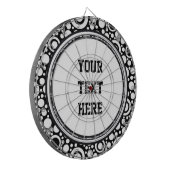 Black Dots & Circles Grid + Ihr Backgr. & Text Dartscheibe (Vorderseite Links)