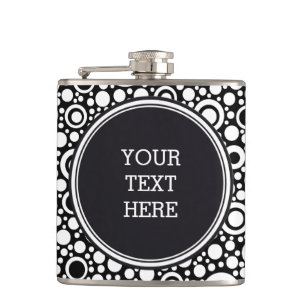 Black Dots & Circles Grid + Ihr Backgr. & Text Flachmann