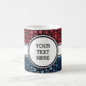 Black Dots & Circles Grid + Ihr Backgr. & Text Kaffeetasse (Mittel)
