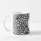 Black Dots & Circles Grid + Ihr Backgr. & Text Kaffeetasse (Links)