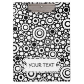 Black Dots & Circles Grid + Ihr Backgr. & Text Klemmbrett (Vorderseite)
