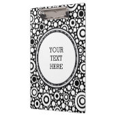 Black Dots & Circles Grid + Ihr Backgr. & Text Klemmbrett (Links)