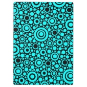 Black Dots & Circles Grid + Ihr Backgr. & Text Klemmbrett (Rückseite)
