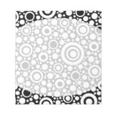 Black Dots & Circles Grid + Ihr Backgr. & Text Notizblock (Vorderseite)
