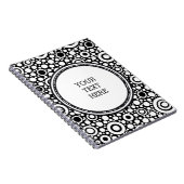 Black Dots & Circles Grid + Ihr Backgr. & Text Notizblock (Rechte Seite)