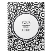 Black Dots & Circles Grid + Ihr Backgr. & Text Notizblock (Vorderseite)