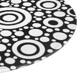 Black Dots & Circles Grid + Ihr Backgr. & Text Schneidebrett (Ecke)