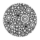 Black Dots & Circles Grid + Ihr Backgr. & Text Schneidebrett (Vorderseite)