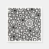 Black Dots & Circles Grid + Ihr Backgr. & Text Serviette (Vorderseite)