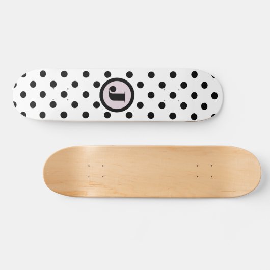 Black Dots Custom Monogram Skateboard (Horizontal)