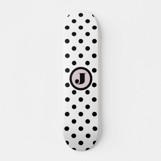 Black Dots Custom Monogram Skateboard (Vorne)