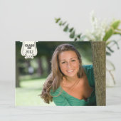 Black dots Foto Graduierung Party Ankündigung (Stehend Vorderseite)