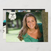 Black dots Foto Graduierung Party Ankündigung (Vorne/Hinten)