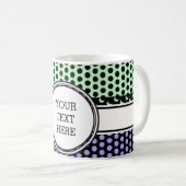 Black Dots Grid + Ihr Backgr. & Text Kaffeetasse (VorderseiteRechts)