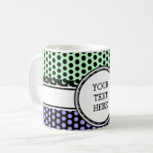 Black Dots Grid + Ihr Backgr. & Text Kaffeetasse (Vorderseite Links)