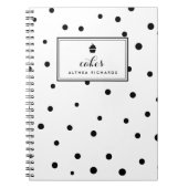Black Dots Muster Backen Rezept Notebook Notizblock (Vorderseite)