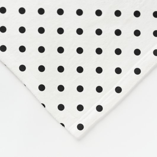 Black Dots White Polka Dot Fleecedecke (Ecke)