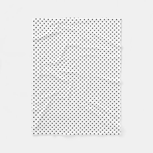 Black Dots White Polka Dot Fleecedecke (Vorderseite)