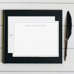 Black Double Border Coupé Mitteilungskarte<br><div class="desc">Black Double Border Couple Note Card - ein kurzer Hinweis an Freunde,  an einem Dinner Party,  Wochenendbesuch oder Ausflug,  etc. Personalisierte Schreibwaren mit klassischem Vintagem Ambiente.</div>