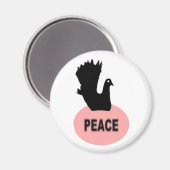 Black Dove Peace Magnet (Vorderseite/Rückseite)