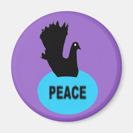 Black Dove Peace Magnet (Vorne)
