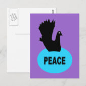 Black Dove Peace Postcard Postkarte (Vorne/Hinten)