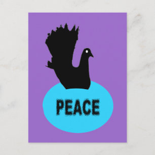 Black Dove Peace Postcard Postkarte