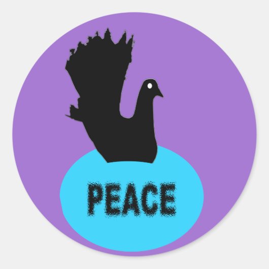 Black Dove Peace Sticker (Vorderseite)