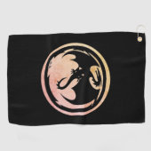 Black Dragon Black Golf Handtuch (Horizontal)