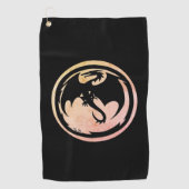 Black Dragon Black Golf Handtuch (Vorderseite)