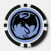 Black Dragon Blue Black 100 Striped Poker Chip (Vorderseite)