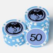 Black Dragon blue lt blue 50 gestreifter Poker Chi Pokerchips (Stapel)