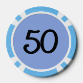 Black Dragon blue lt blue 50 gestreifter Poker Chi Pokerchips (Rückseite)