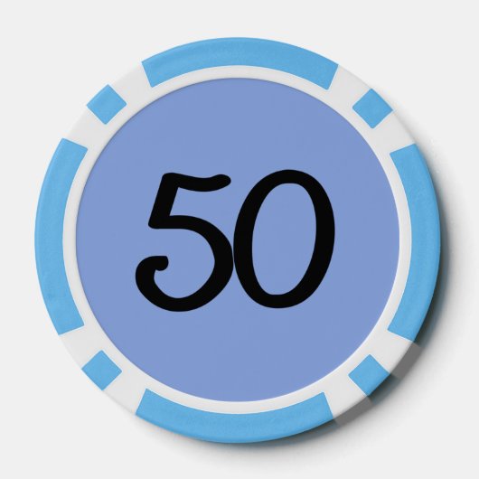 Black Dragon blue lt blue 50 gestreifter Poker Chi Pokerchips (Rückseite)