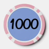 Black Dragon blue pink 1000 gestreifter Poker Chip (Rückseite)