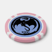 Black Dragon blue pink 1000 gestreifter Poker Chip (Einzeln)