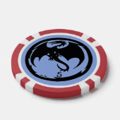 Black Dragon Blue Red 5 Strip Poker Chip (Einzeln)