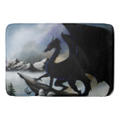 Black Dragon Fantasy Blue Mountains Badematte (Vorderseite)