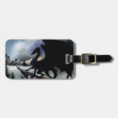 Black Dragon Fantasy Blue Mountains Gepäckanhänger (Vorderseite horizontal)