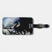 Black Dragon Fantasy Blue Mountains Gepäckanhänger (Rückseite horizontal)