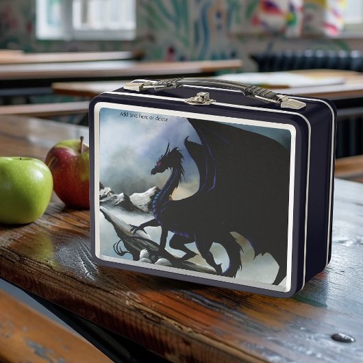 Black Dragon Fantasy Blue Mountains Metall Brotdose
