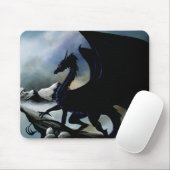 Black Dragon Fantasy Blue Mountains Mousepad (Mit Mouse)
