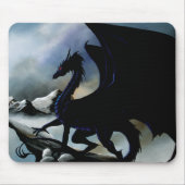 Black Dragon Fantasy Blue Mountains Mousepad (Vorne)